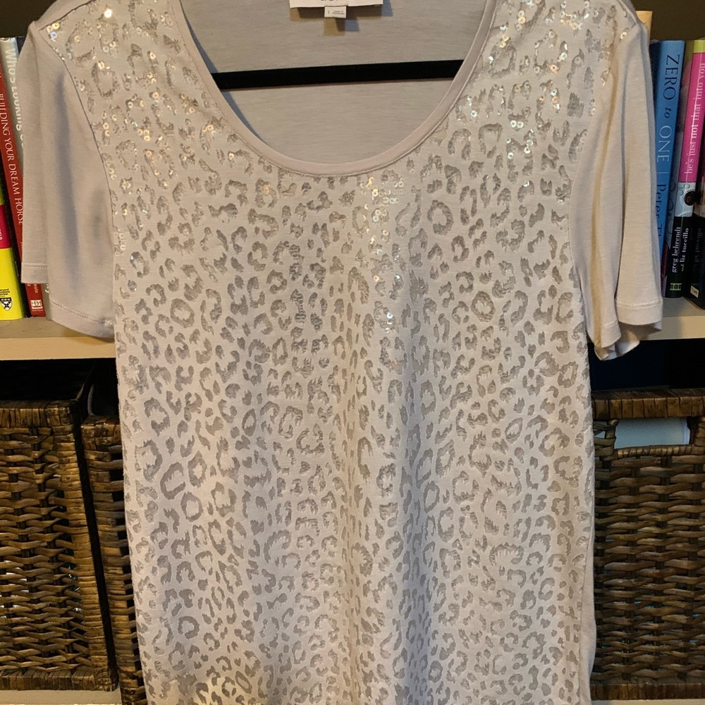 Beige leopard blouse
